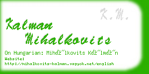 kalman mihalkovits business card